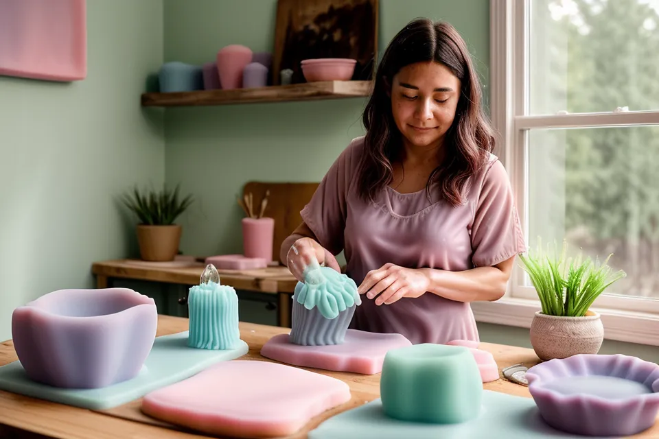 Jabones de glicerina terminados con flores secas, transparentes y sin burbujas.