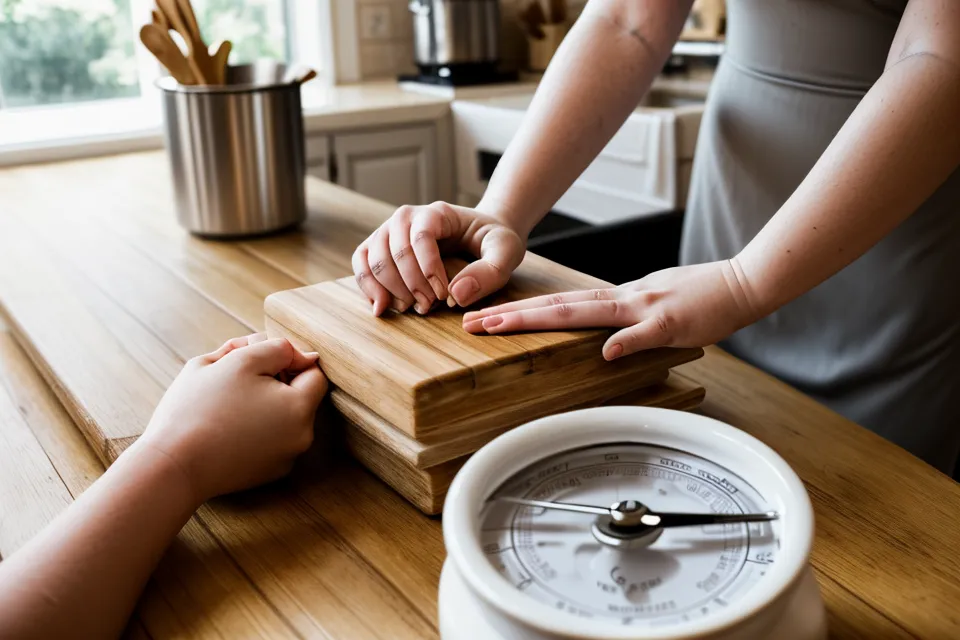 Termómetro de cocina midiendo la temperatura de la cera derretida antes de verterla, un paso clave para principiantes con velas de soja